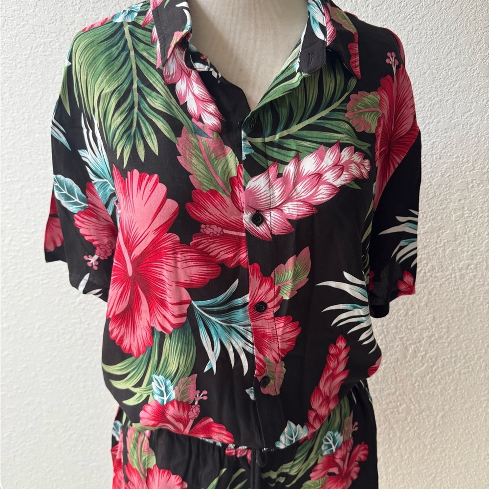 EISHOPEER Unisex Flower Hawaiian Set Casual Short Sleeve Shirt and Shorts Small - Picture 5 of 13
